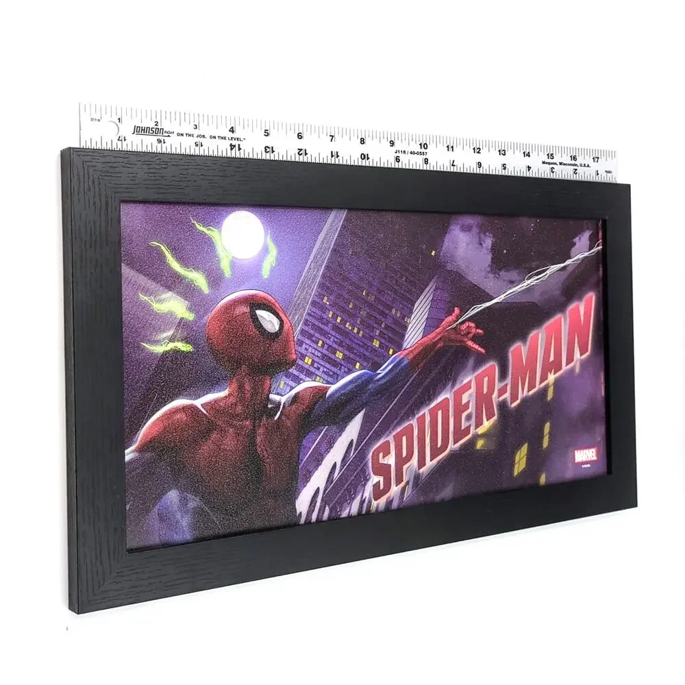 Marvel Spiderman Wall Poster / Wall Art / Wall Decor Wood Frame 10.47” x 18.43”